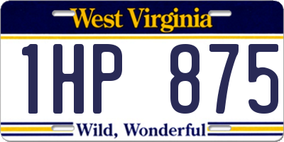 WV license plate 1HP875