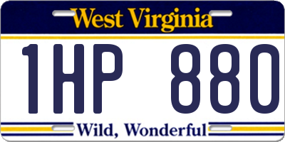 WV license plate 1HP880