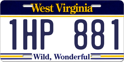 WV license plate 1HP881