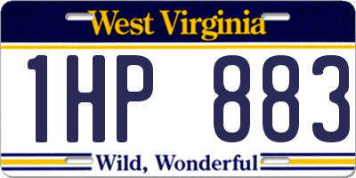 WV license plate 1HP883