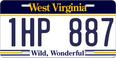 WV license plate 1HP887