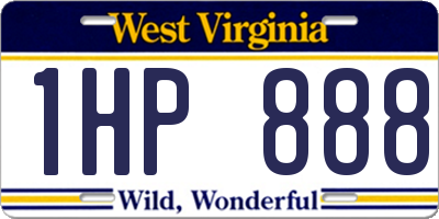 WV license plate 1HP888