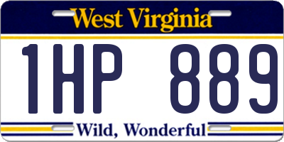 WV license plate 1HP889