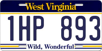 WV license plate 1HP893