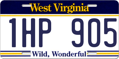 WV license plate 1HP905