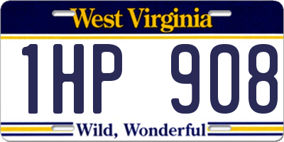 WV license plate 1HP908