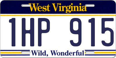 WV license plate 1HP915