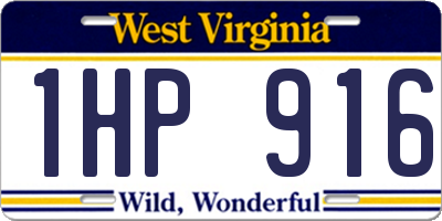 WV license plate 1HP916