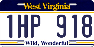 WV license plate 1HP918