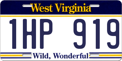 WV license plate 1HP919