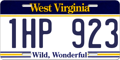 WV license plate 1HP923
