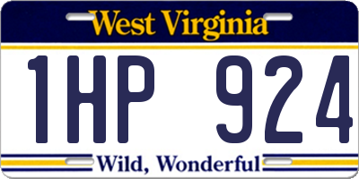 WV license plate 1HP924