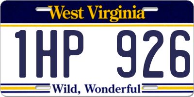 WV license plate 1HP926