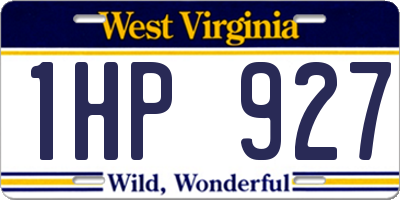WV license plate 1HP927