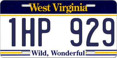 WV license plate 1HP929