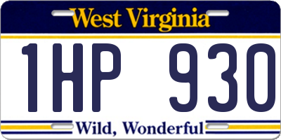 WV license plate 1HP930
