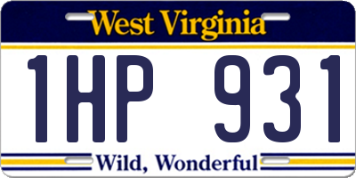 WV license plate 1HP931