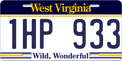 WV license plate 1HP933