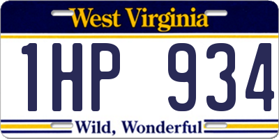 WV license plate 1HP934