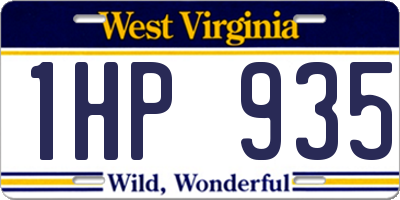 WV license plate 1HP935