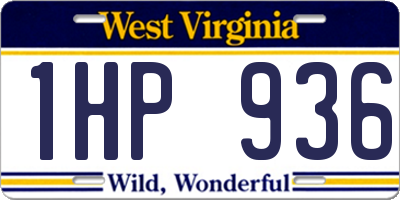 WV license plate 1HP936