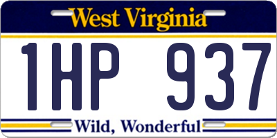 WV license plate 1HP937