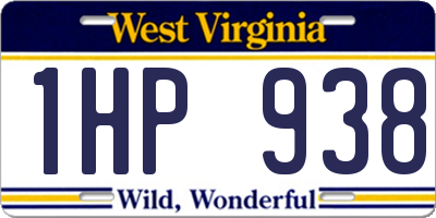 WV license plate 1HP938
