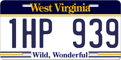 WV license plate 1HP939
