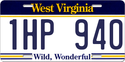 WV license plate 1HP940