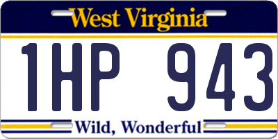 WV license plate 1HP943
