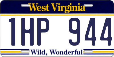 WV license plate 1HP944