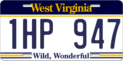 WV license plate 1HP947