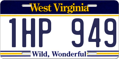 WV license plate 1HP949