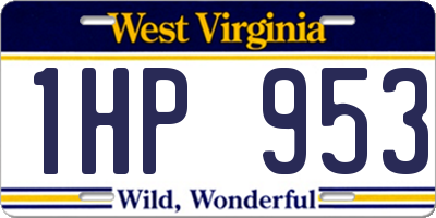 WV license plate 1HP953