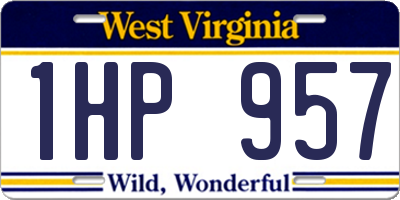 WV license plate 1HP957