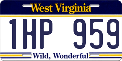 WV license plate 1HP959