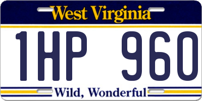 WV license plate 1HP960