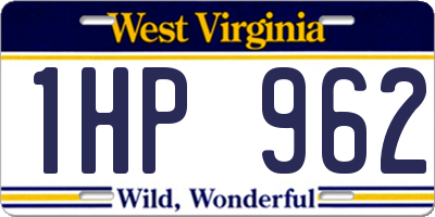 WV license plate 1HP962