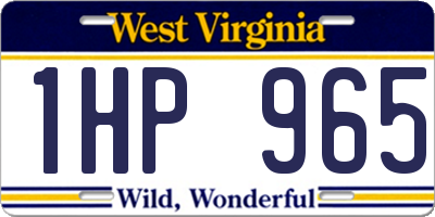 WV license plate 1HP965