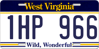 WV license plate 1HP966