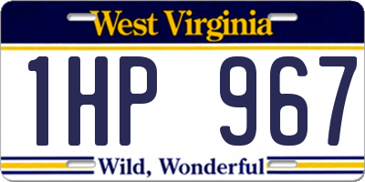 WV license plate 1HP967