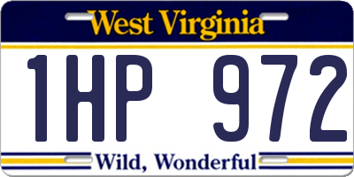 WV license plate 1HP972