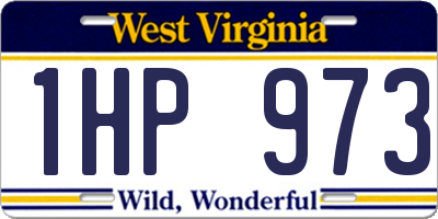 WV license plate 1HP973
