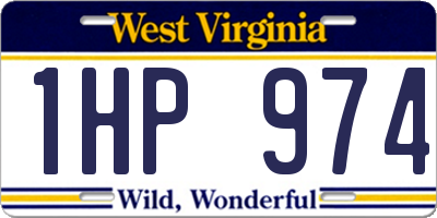 WV license plate 1HP974