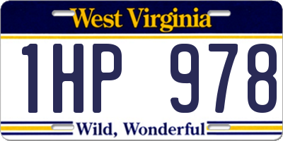 WV license plate 1HP978
