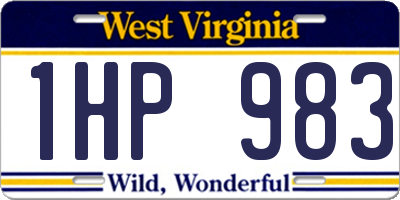 WV license plate 1HP983
