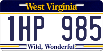WV license plate 1HP985