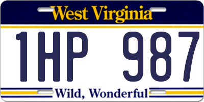 WV license plate 1HP987
