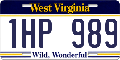 WV license plate 1HP989
