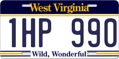 WV license plate 1HP990